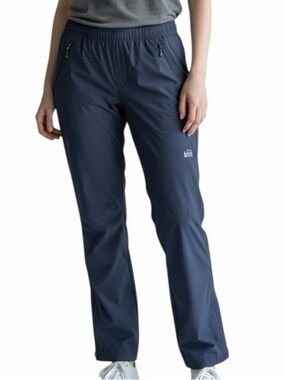 REI RAINIER FULL-ZIP RAIN PANTS Lightweight Waterproof Odyssey Gray L PETITE